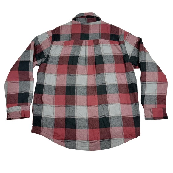 Field & Stream Fleece Lined Plaid Shirt‎ Jacket Mens Large Red Plaid New - Picture 2 of 11